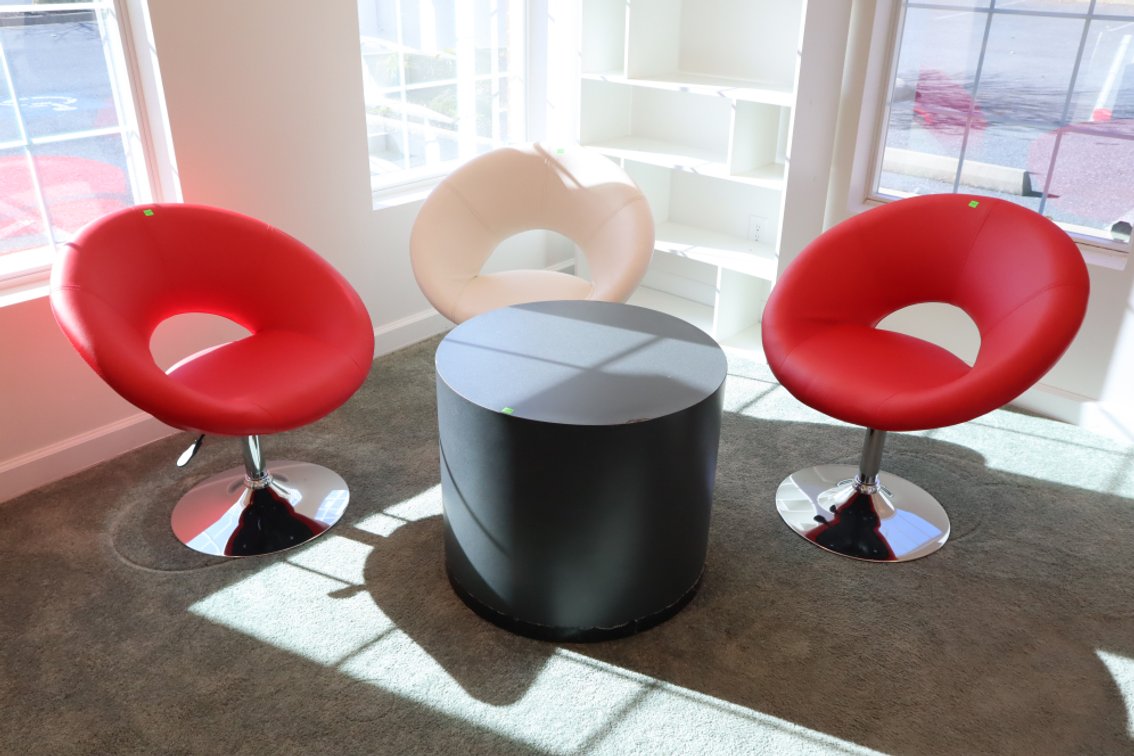 Modern Swivel Chairs and Table