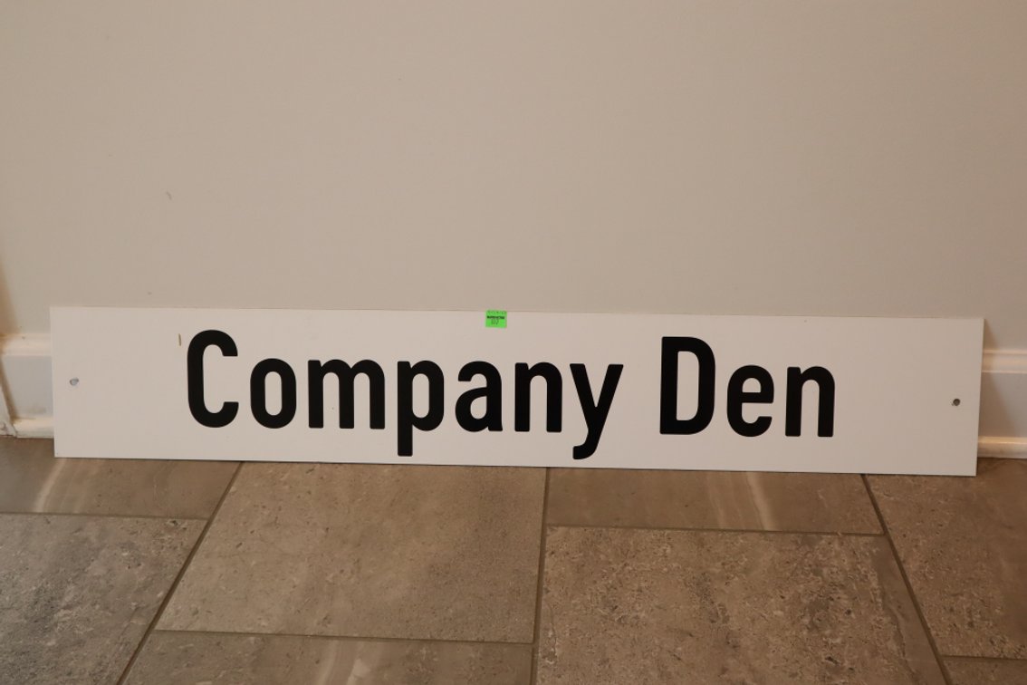Company Den Metal Sign