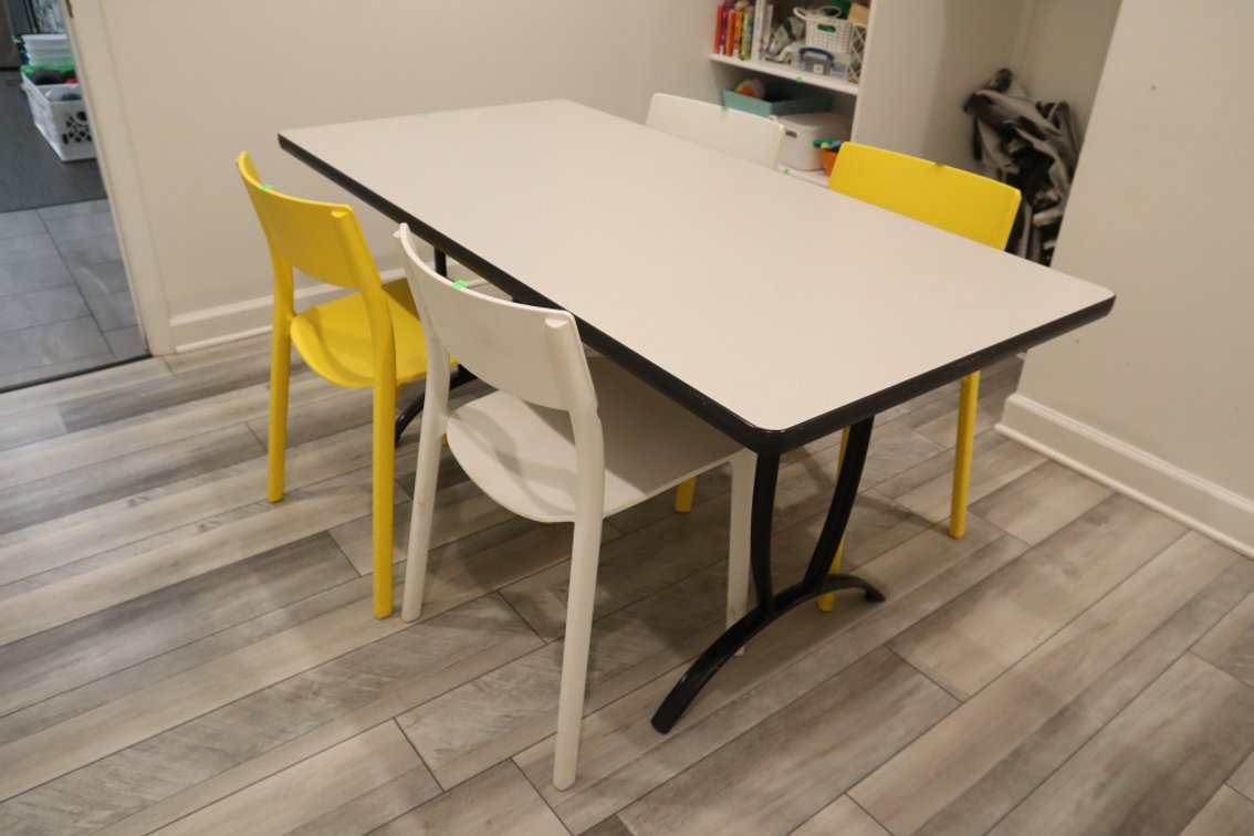 Modern Plastic Chairs and Table