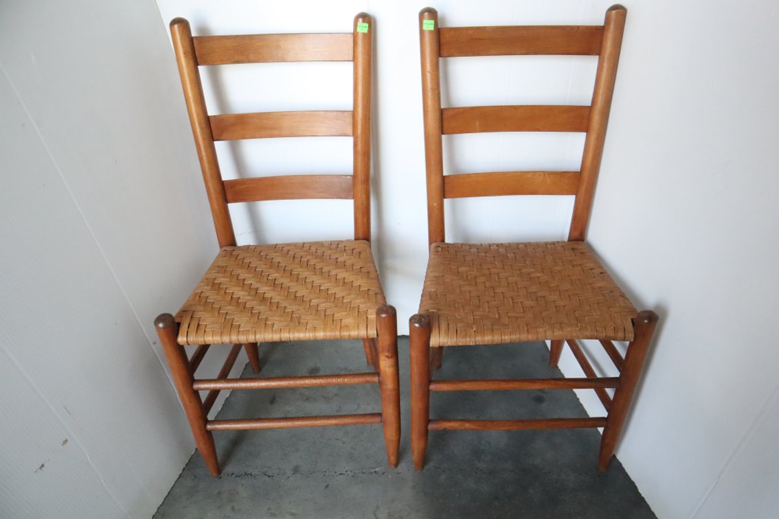 Pair of Rush Bottom Chairs