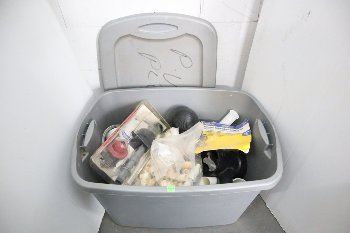 Tote of Plumbing Supplies