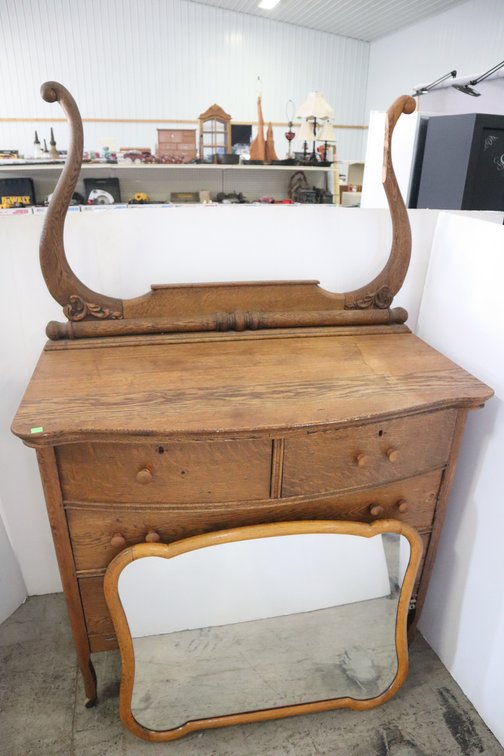 Oak Dresser With Mirror