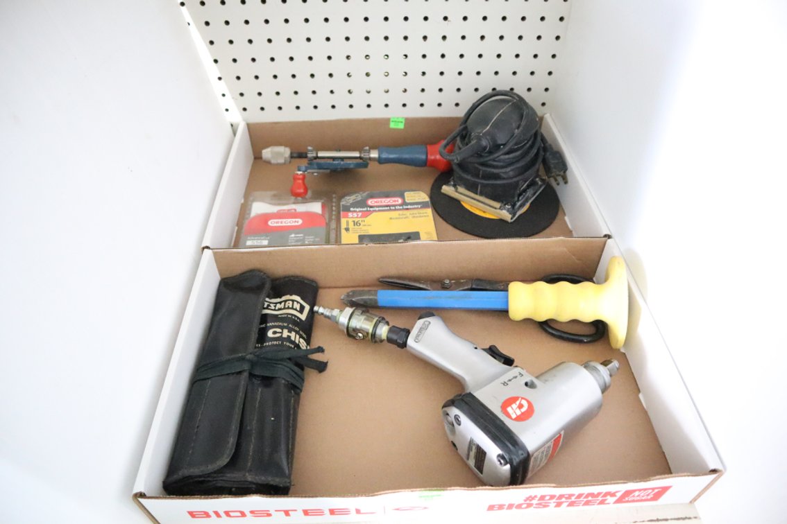 Group of Tools, 1/2-In Impact Wrench, New Chainsaw Chains