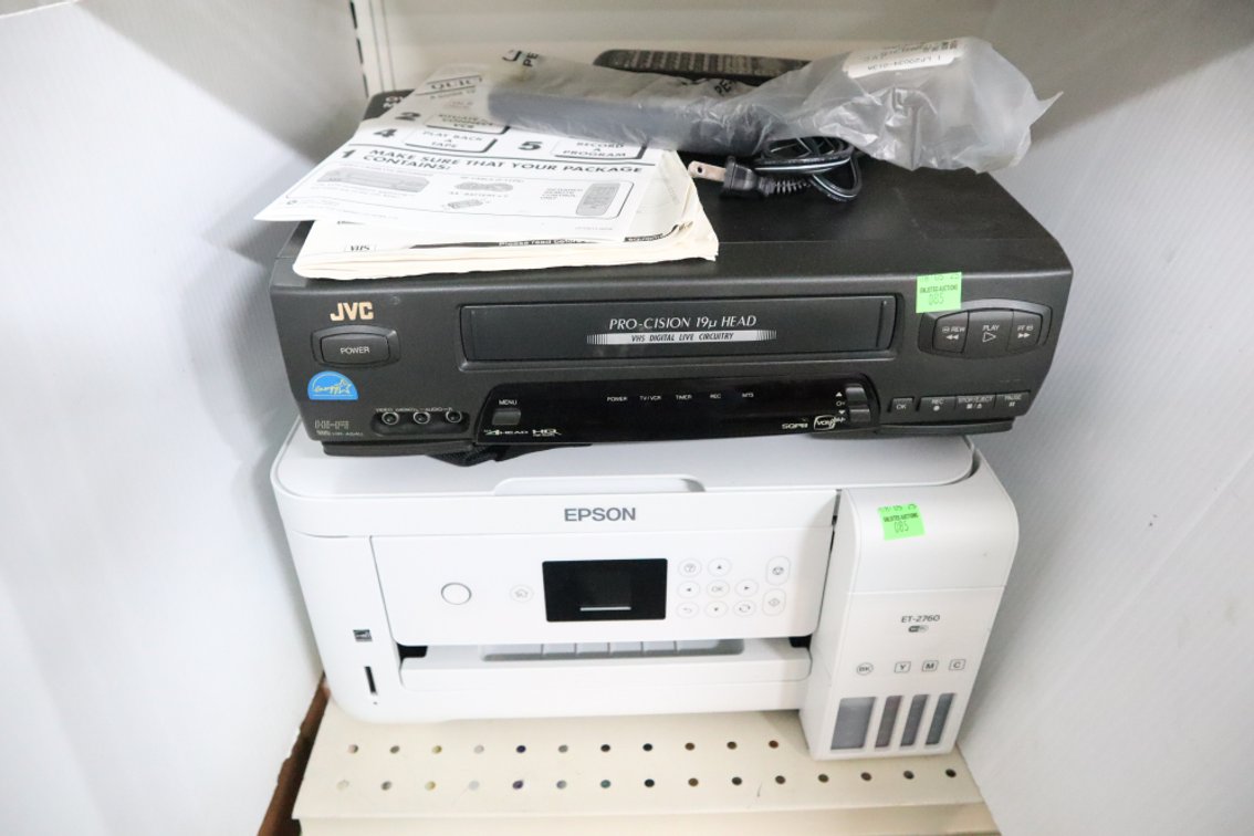 Epson Printer, JVC VHS Player With Remote