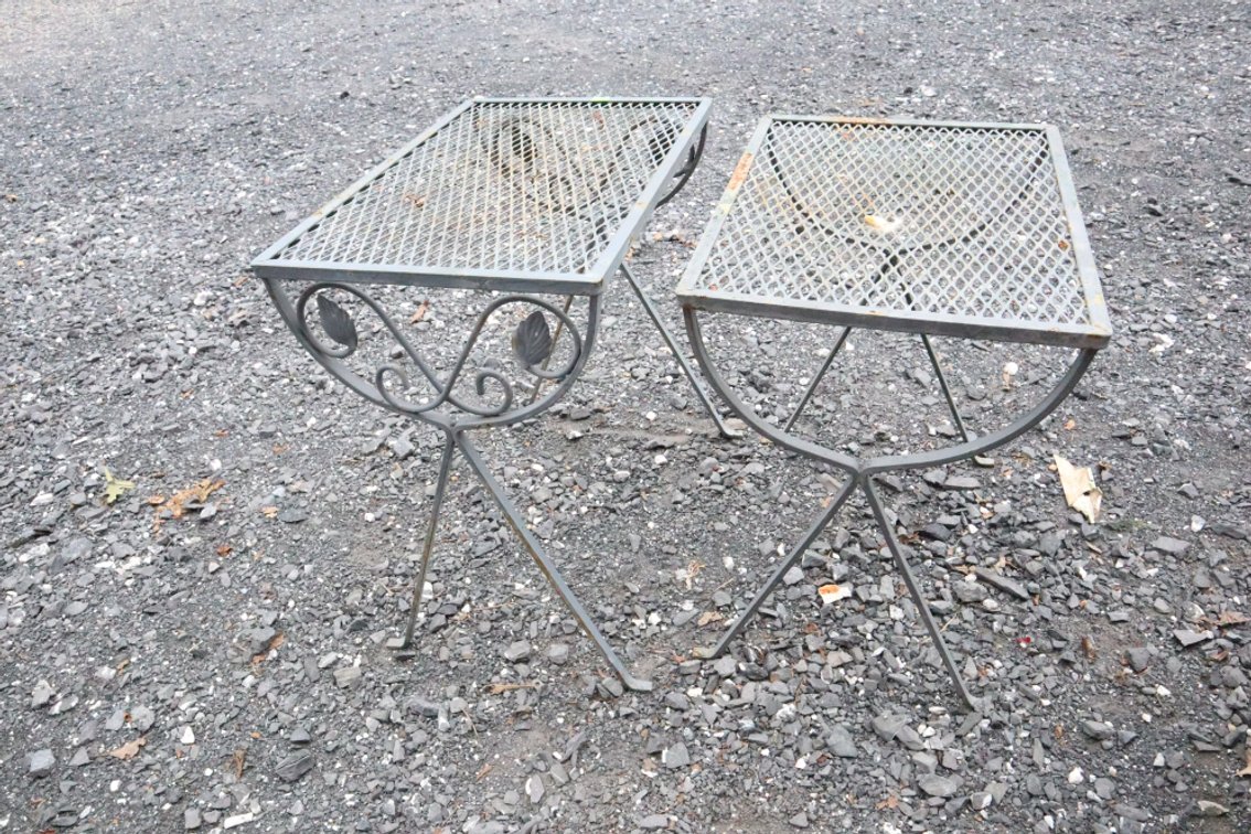 Pair of Small Wrought Iron Nesting Tables