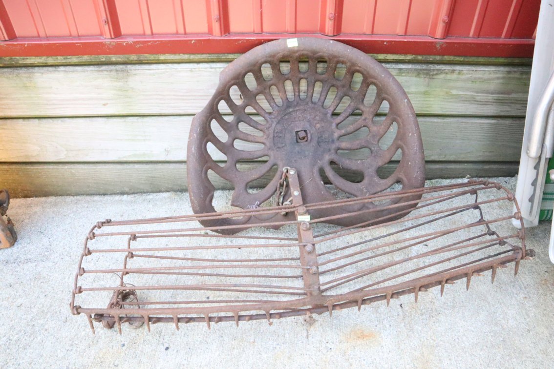Antique Steel Implement Seat and Other Tool