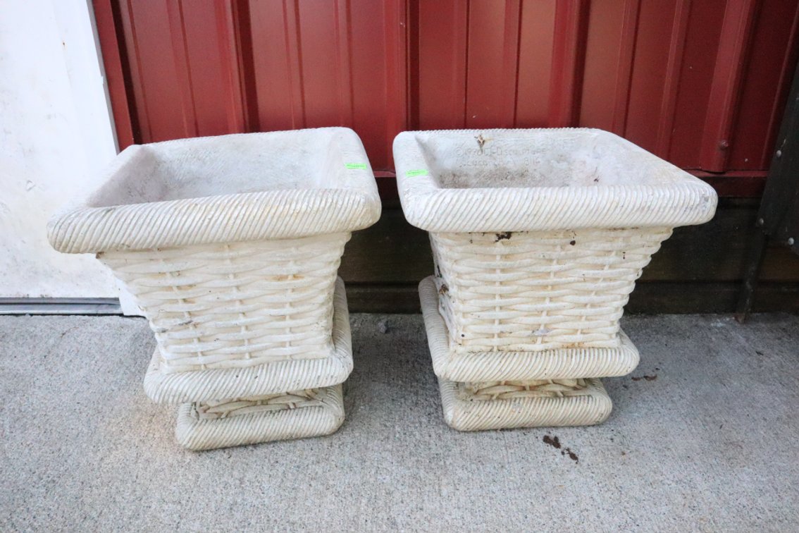 Pair of Cement Planters
