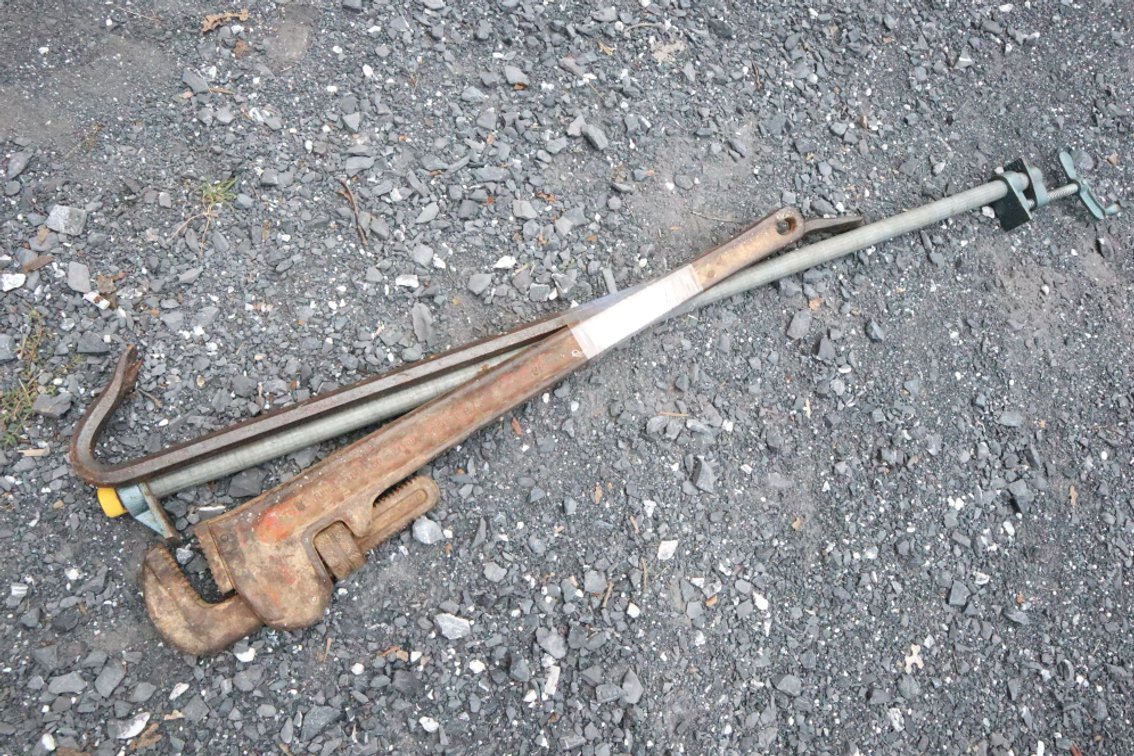 36-In Rigid Pipe Wrench, Bar Clamp and Crowbar