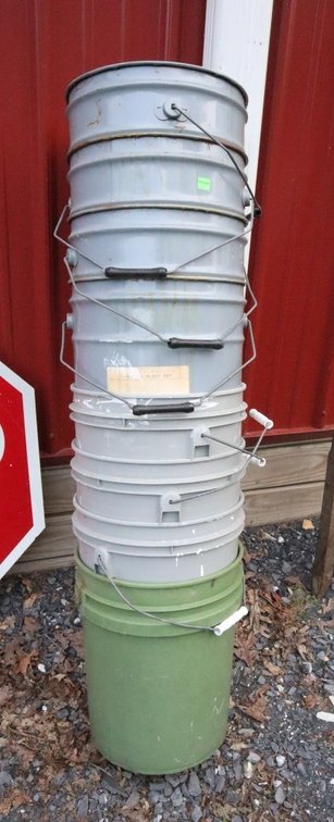 Plastic and Metal 5 Gallon Buckets