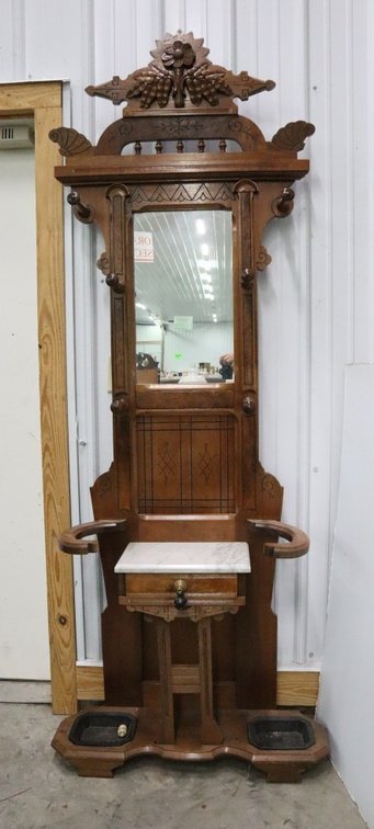 Antique Mirrored Hall Tree
