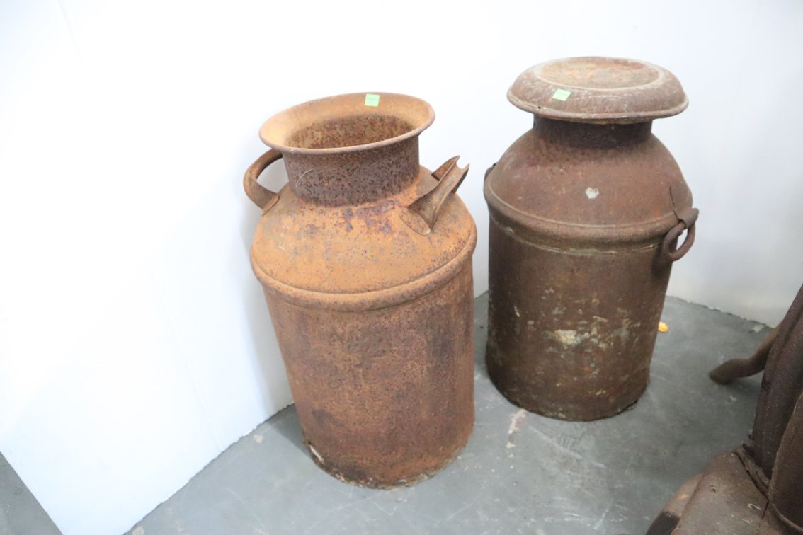 Pair of Rusty Milk Cans