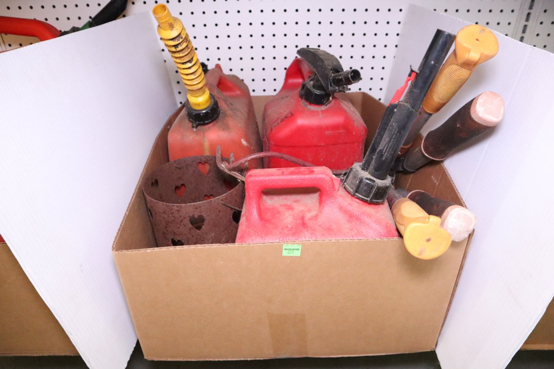 3 Gas Jugs, Pruners, Miscellaneous