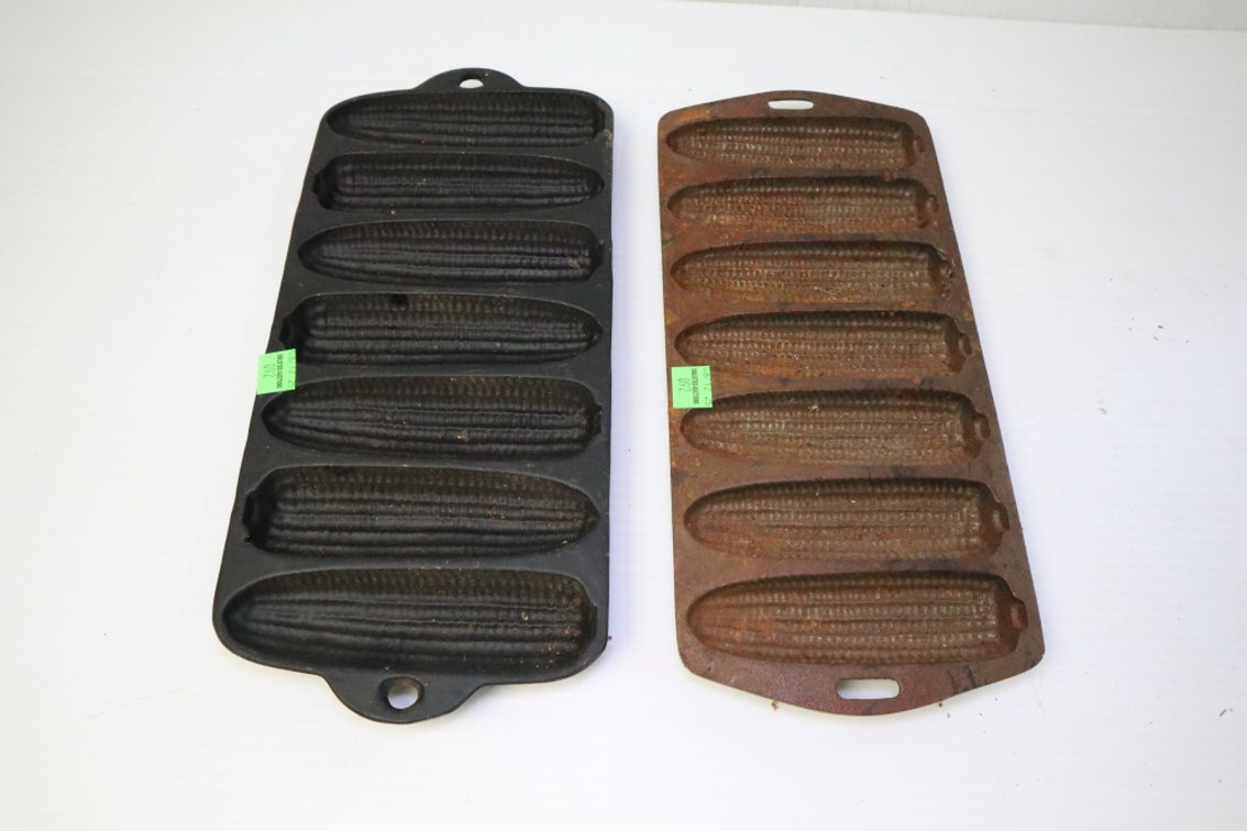 Pair of Cast Iron Cornbread Skillets