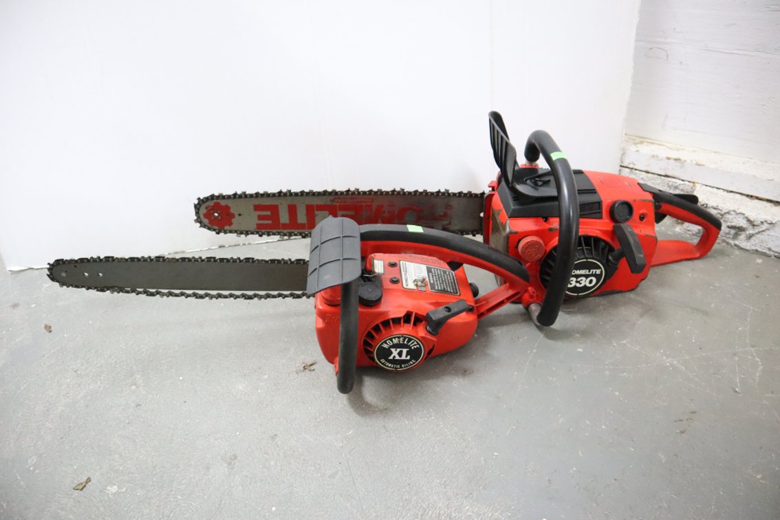 Pair of Homelite Chainsaws For Parts Or Repair