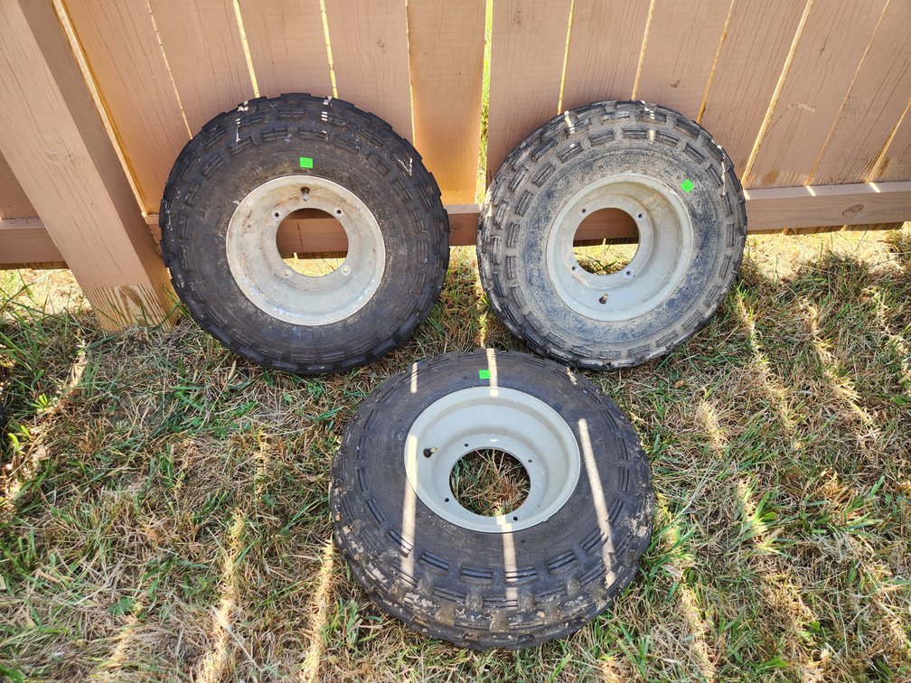 (3) ATV wheels and tires 