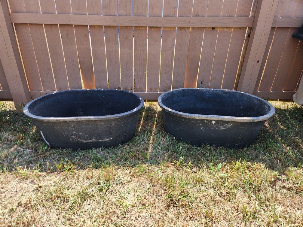(2) rubber troughs 40 gallons