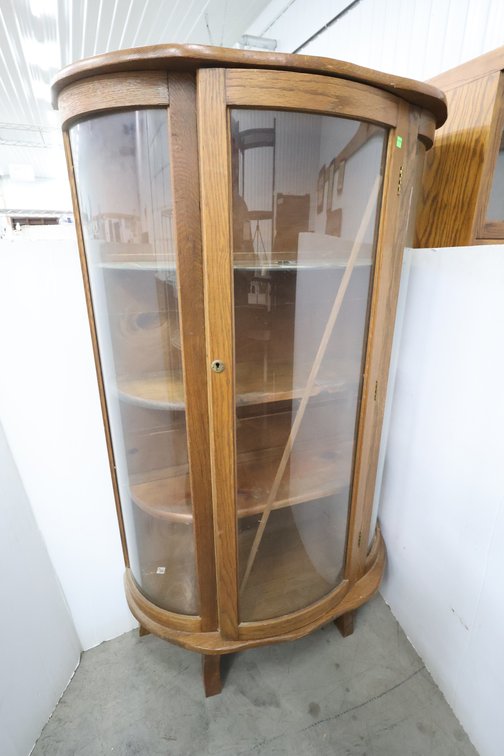 Vintage Oak Curio Cabinet
