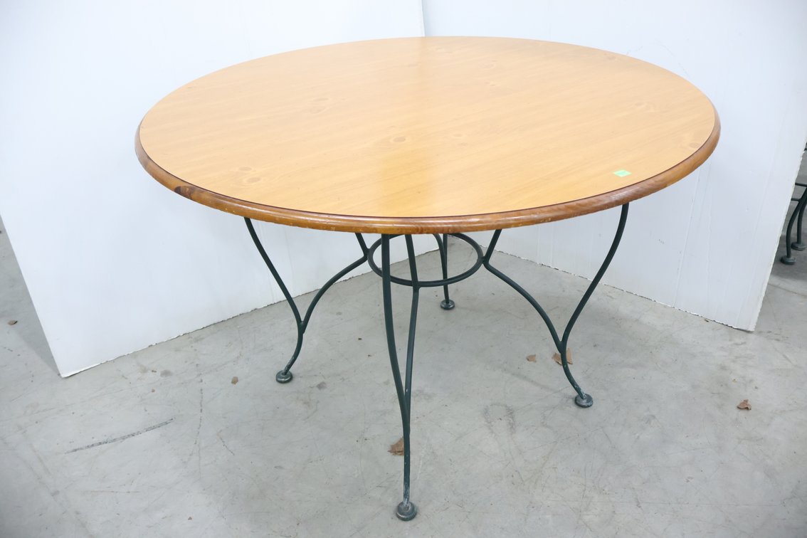 Wrought Iron and Wood Table