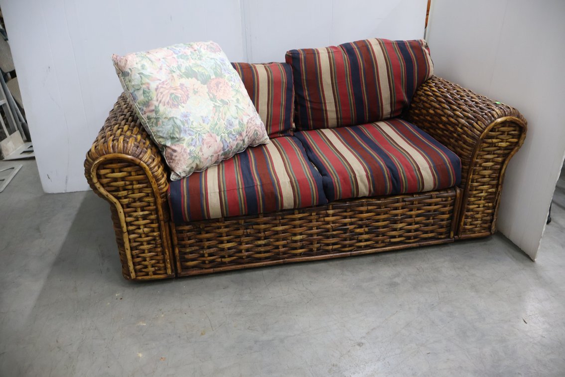 Rattan Style Loveseat