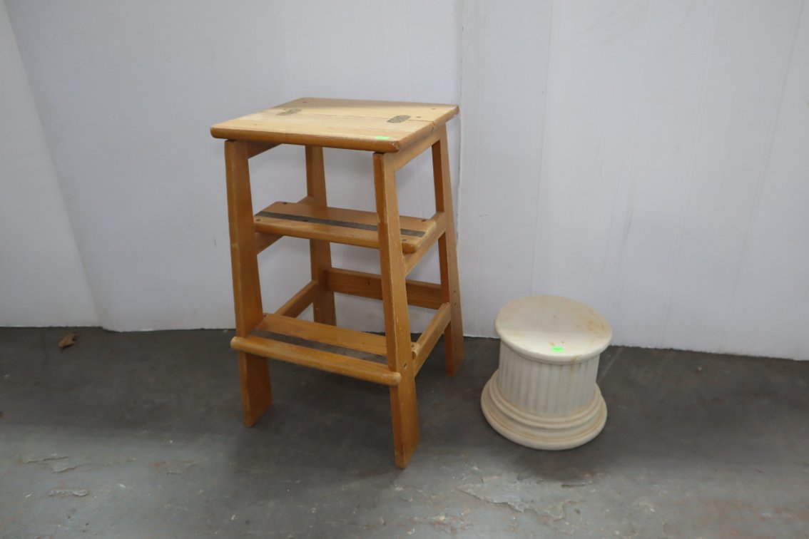 Stool/Step Stool And Plant Stand
