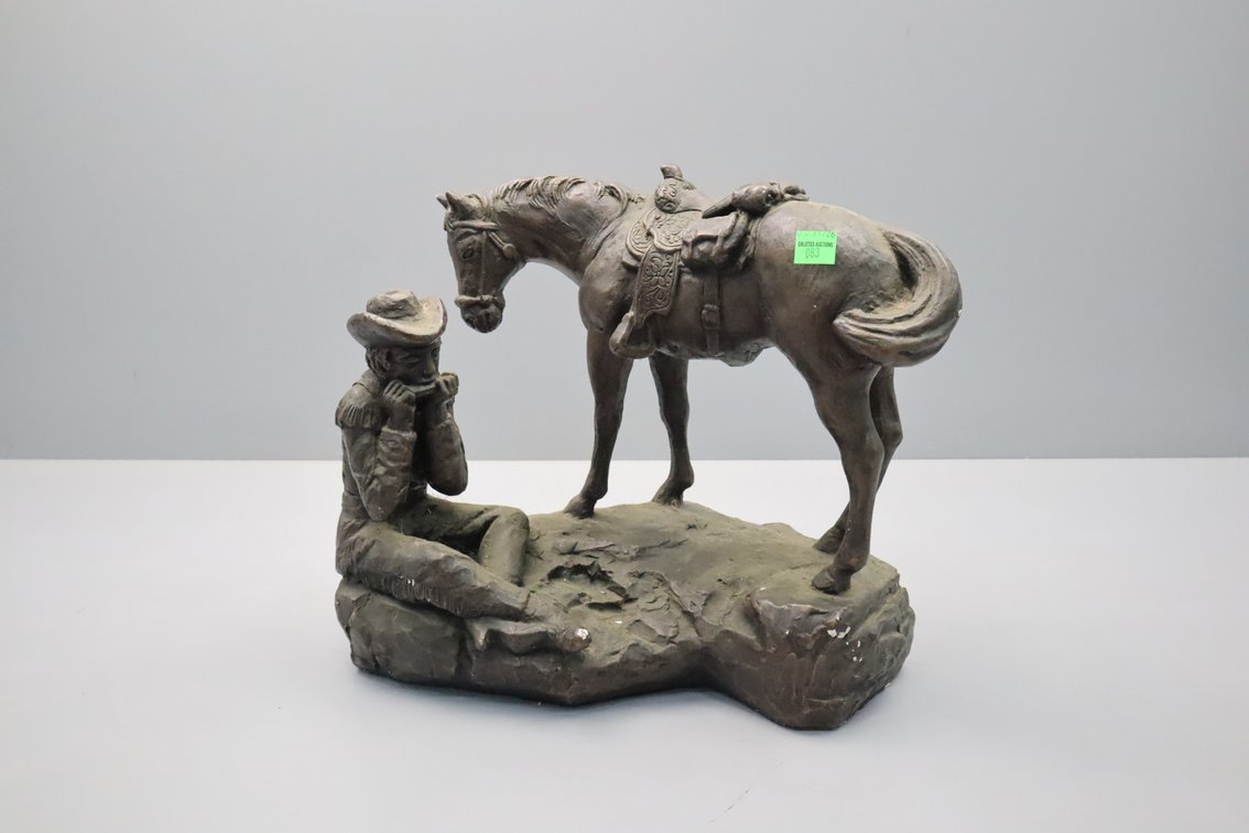 Austin Products Cowboy andHorse Sculpture