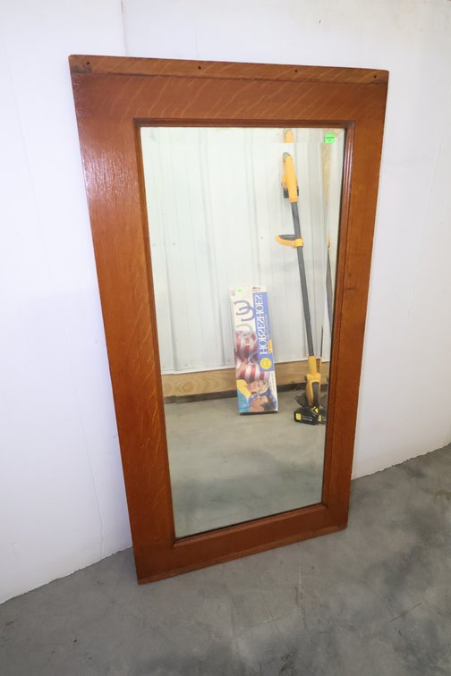 Vintage Oak Framed Mirror