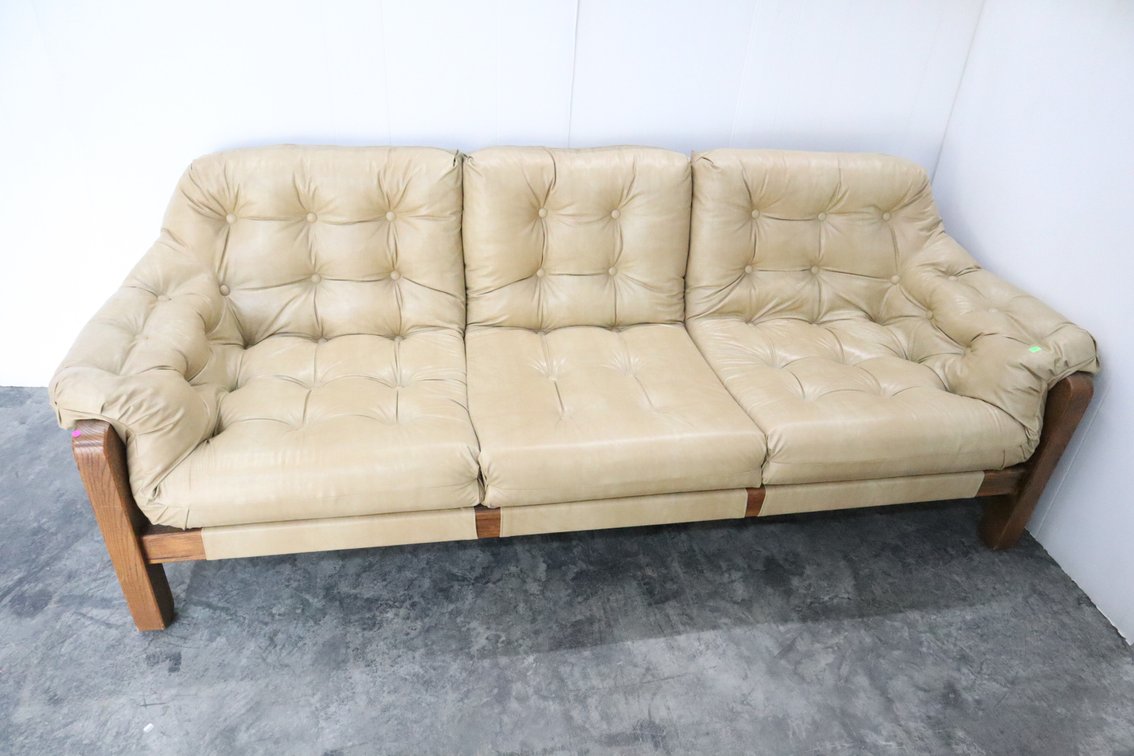 Leather Tufted Sofa
