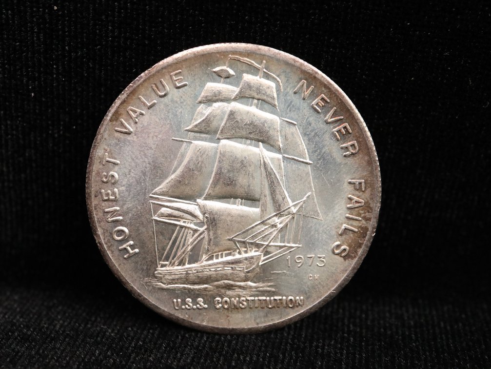 1973 USS Constitution 1 Troy Ounce Silver Coin