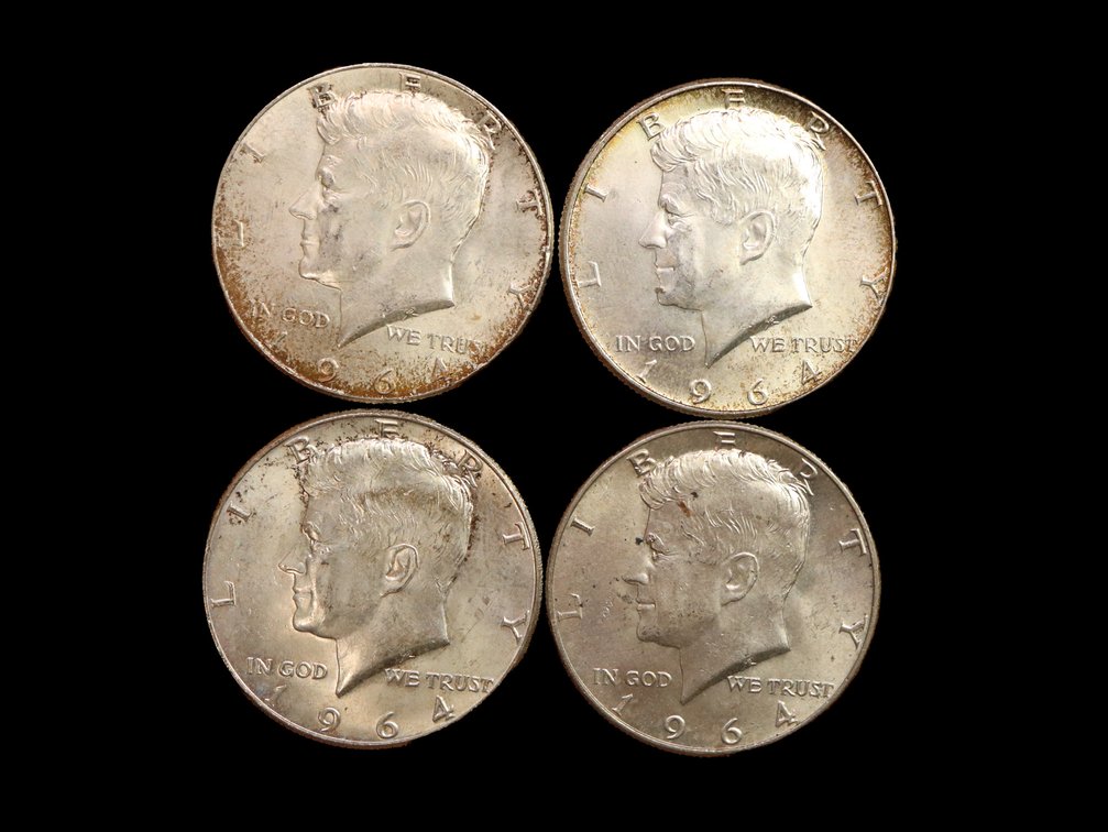 (4) 1964 Kennedy Half Dollars