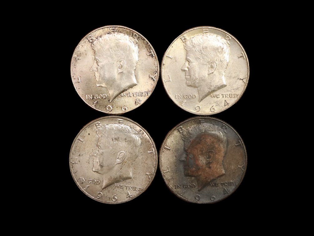 (4) 1964 Kennedy Half Dollars