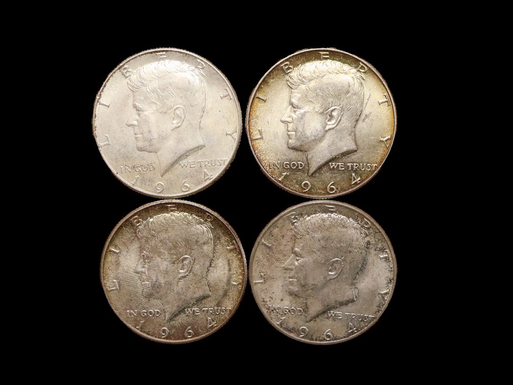 (4) 1964 Kennedy Half Dollars
