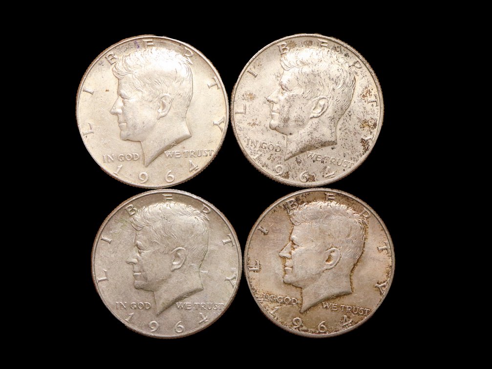 (4) 1964 Kennedy Half Dollars