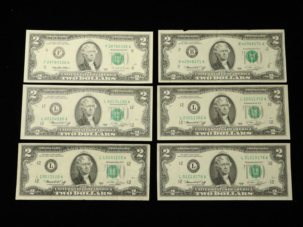 (6) $2 Bills