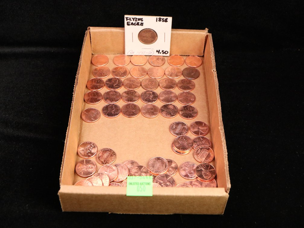 1858 Flying Eagle Cent weak date, Memorial Pennies some uncirculated