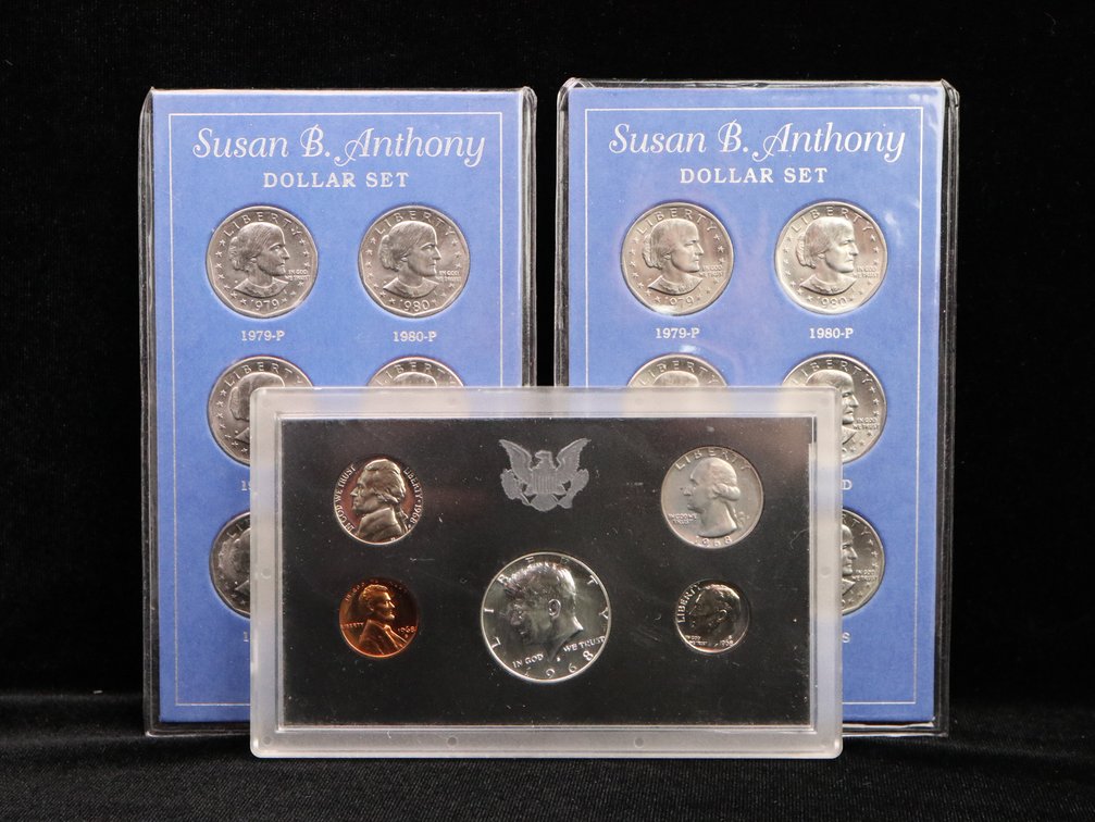1968 Proof Set (2) Susan B Anthony Two Year Dollar Sets
