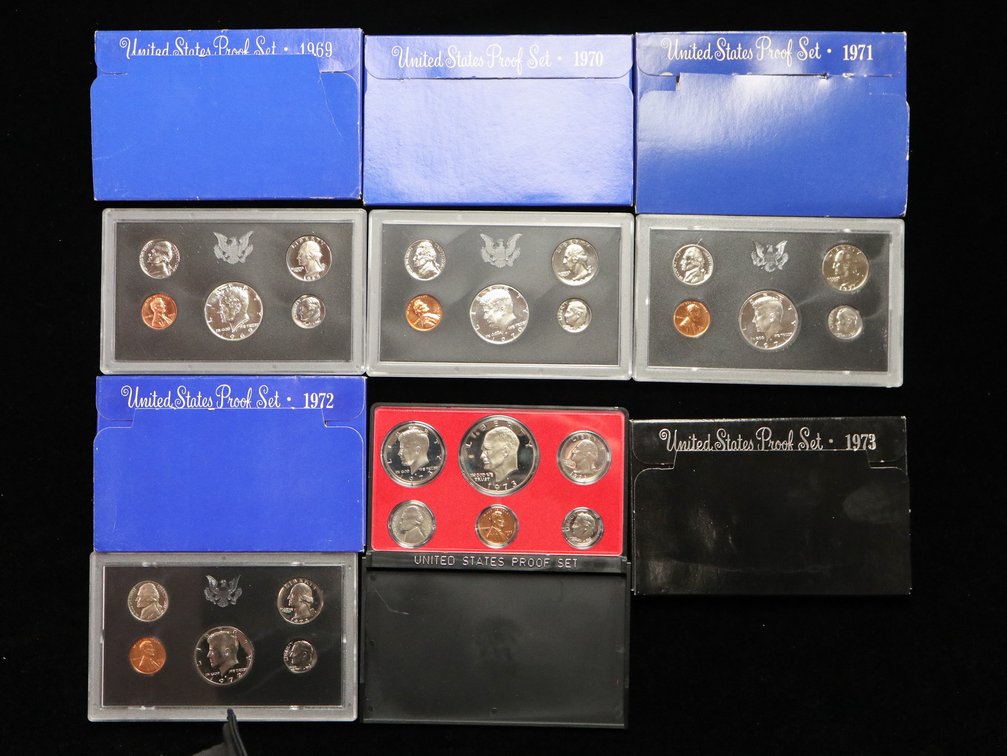 Proof Sets 1969, 1970, 1971, 1972, 1973