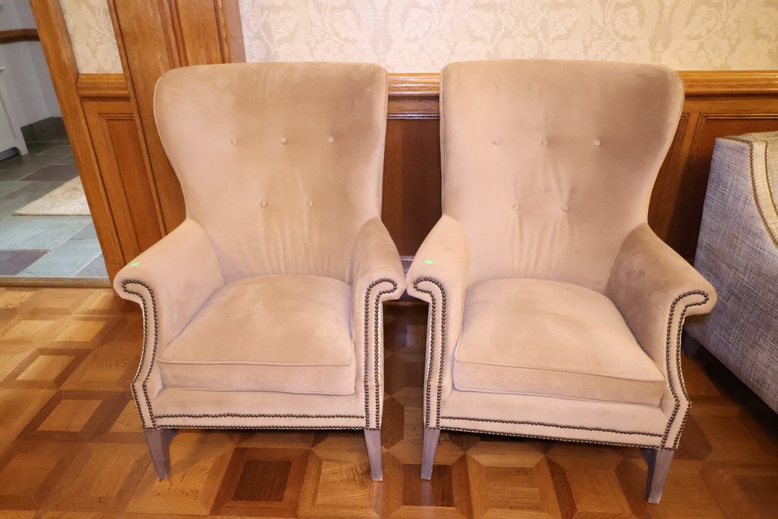 (2) Upholstered Wingback Chairs