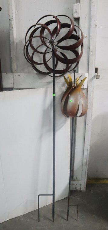 Pair of Metal Whirligigs