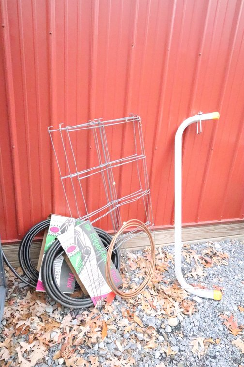 Wire Plant Cages, Some Copper Tubing, Plastic Edging