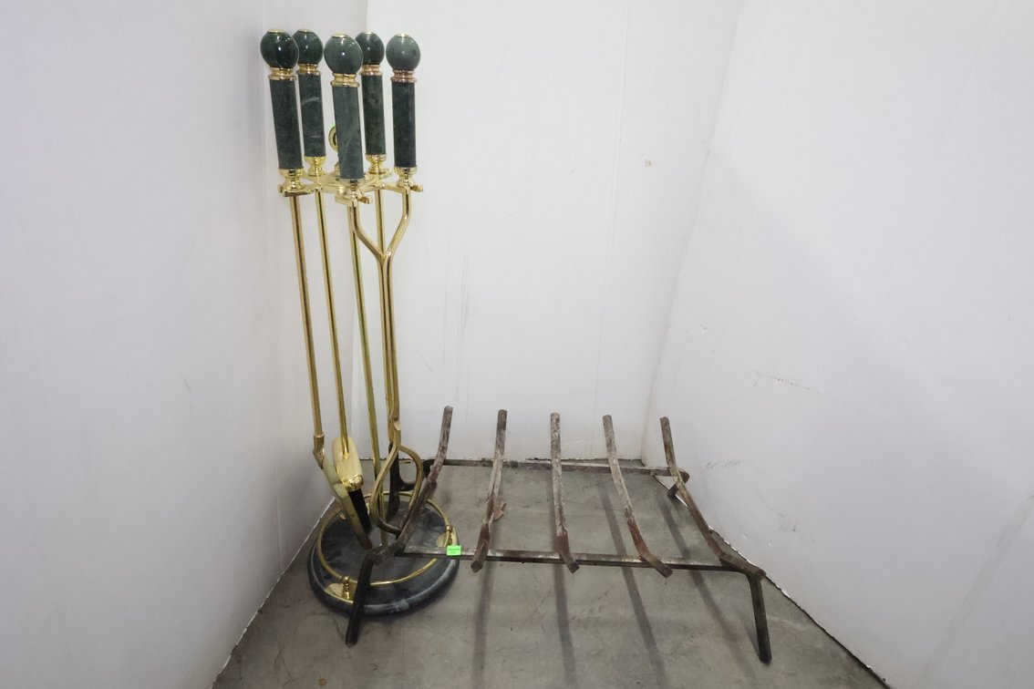 Fireplace Tool Set and Log Grate