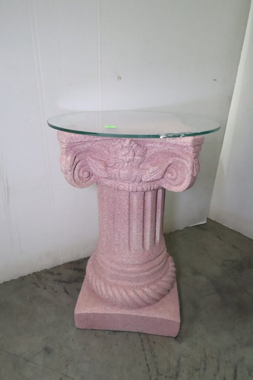 Plaster Stand With Glass Top