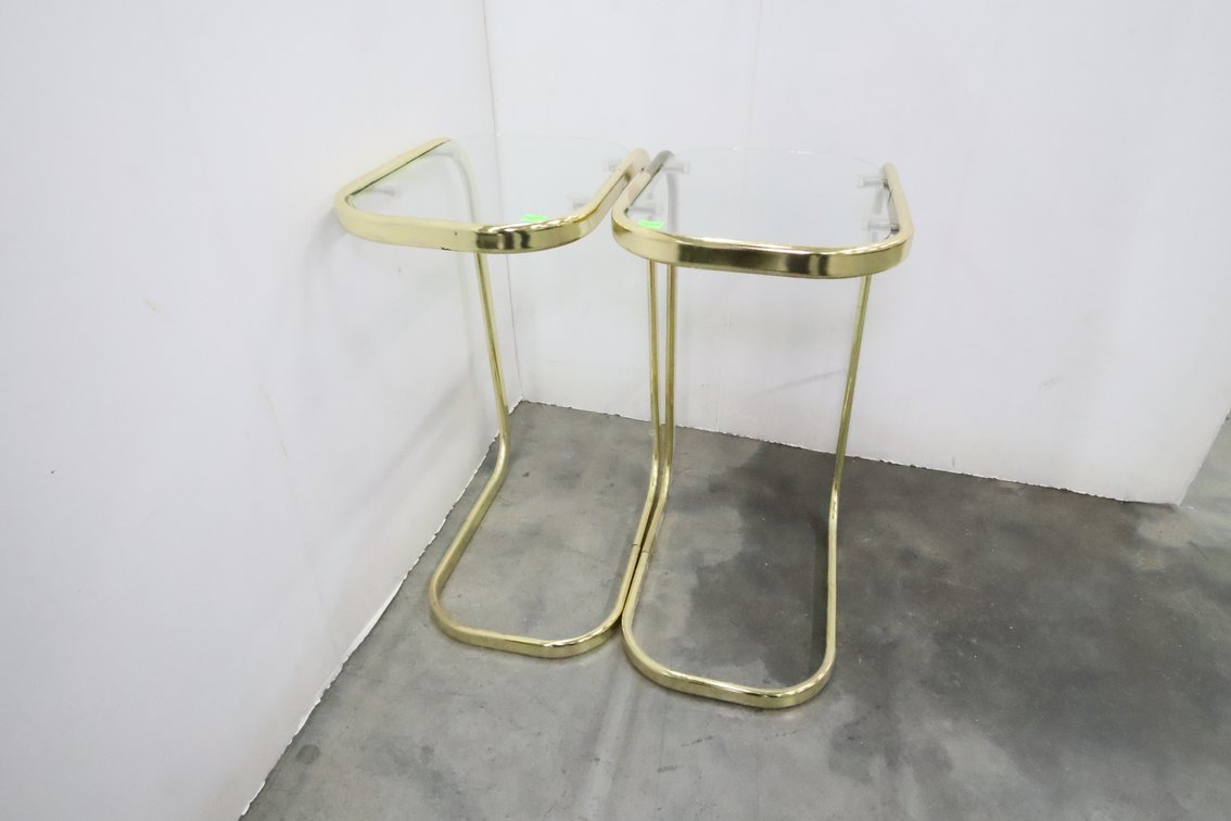 Pair of Glass Top Stands