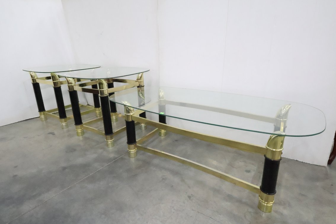 Glass Top End Tables and Coffee Table