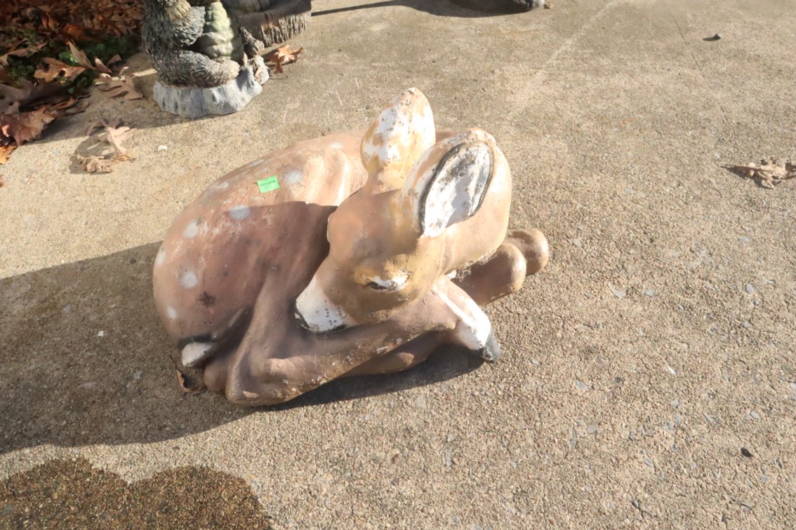 Cement Fawn Garden Ornament