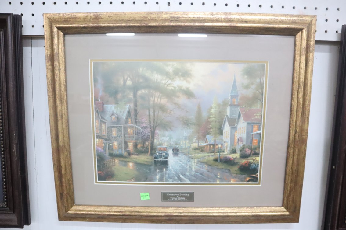 "Hometown Evening" Thomas Kinkade Framed Print