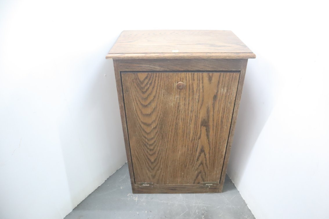 Oak Trash Can Cabinet