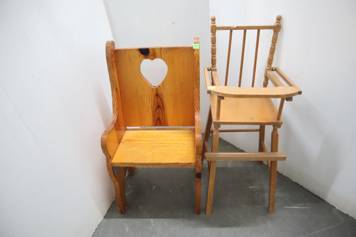 Child's Chair and Doll High Chair