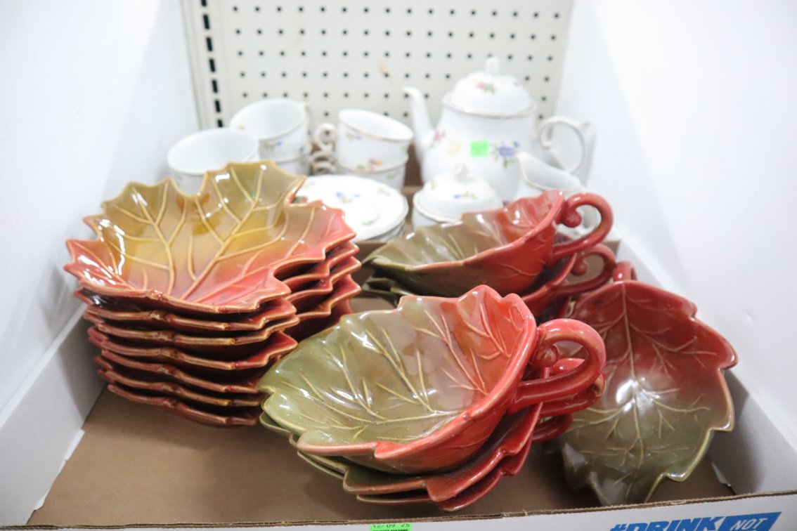 China Dishes and Stoneware Leaf Dishes