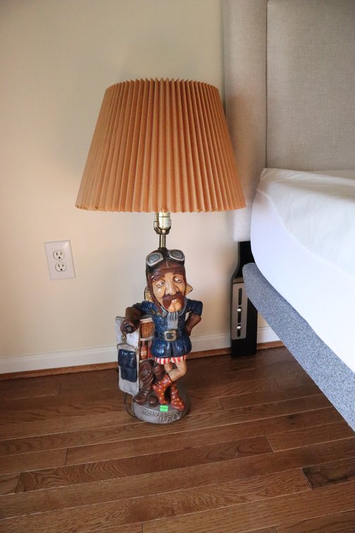 Figural Chalkware Table Lamp