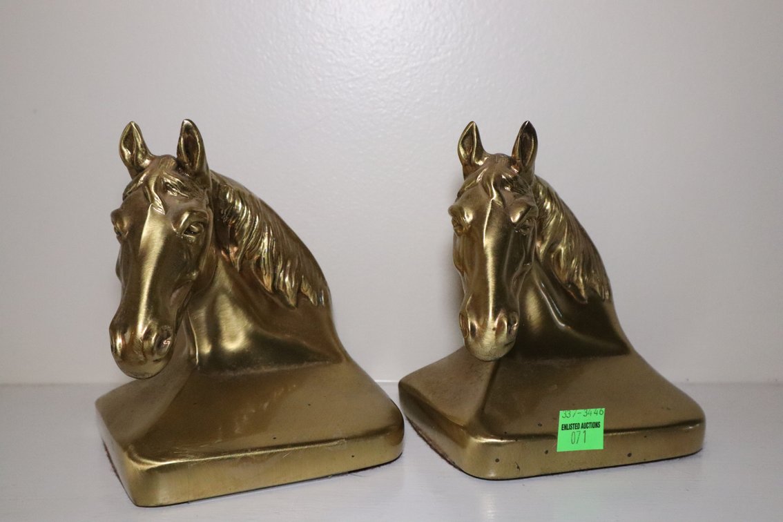 Brass Horse Bookends
